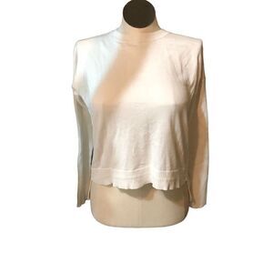 Athleta Sweater Womens XS Crewneck Highland Crossback Ivory Open Back